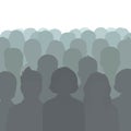 vector illustration, isolated silhouette people, group, crowd Royalty Free Stock Photo