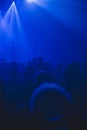 Crowd silhouette watching rock concert.