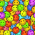 Crowd of Smiling emoticons. Smiles icon pattern.