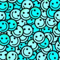 Crowd of Smiling emoticons. Smiles icon pattern.