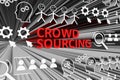 CROWD SOURCING concept blurred background 3d Royalty Free Stock Photo