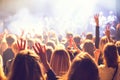 The audience watching the concert on stage. Royalty Free Stock Photo