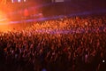 Crowd in a stadium at a concert Royalty Free Stock Photo