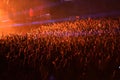 Crowd in a stadium at a concert Royalty Free Stock Photo