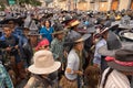 Crowd on the street in Ecuador