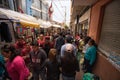 Crowd on the street on market day in Otavalo Ecuador Royalty Free Stock Photo