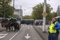 Crowd Supporters And BOA Employees And Police At Work During The Rebellion Extinction Group Demonstration At Amsterdam The