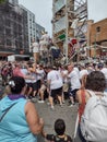 Men Lifting The Giglio, Feast Of Our Lady Of Mount Carmel, Brooklyn, NY, USA