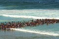 Crowd swimming in Durban. South Africa