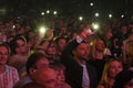 Crowd switch on lights on cell phones on tribunes during the Viktor Drobysh 50th year birthday concert at Barclay Center