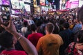 Crowd on Times Square at night in New York City, USA Royalty Free Stock Photo