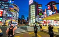 Crowd Tourist At A Night Street View