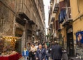 Crowd of tourists in the antique street - Via San Gregorio Armeno ,Naples