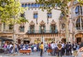 Crowd of tourists in front of Casa Amatller near the Casa Batllo. Royalty Free Stock Photo