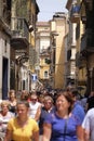 CROWD OF TOURISTS ON A STREETS OF VERONA