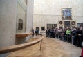 A crowd and Mona Lisa, Louvre Museum Royalty Free Stock Photo