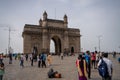 Crowd of tourists visiting the Gateway of India in Mumbai, India