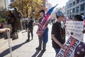 Crowd of Trump Supporters Hold Signs at a Stop the Steal Rally