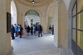 The crowd visit the new Hotel Dieu in Lyon Royalty Free Stock Photo