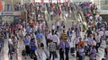 Crowd of visitors at the 118th canton fair, guangzhou, china