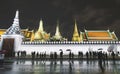 Crowd walking around grand palace or Wat prakaew