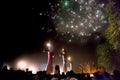 Crowd watching fireworks at dussera celebration