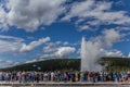 Crowd watching Old Faithful