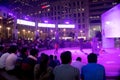 Crowd watching a performance at cyberhub gurgaon