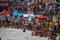 Haridwar, India - August 20, 2009: crowd in the water of Ganges for the rite of the sacred bath at Haridwar, Uttarakhand, India Royalty Free Stock Photo