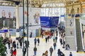 Crowd at Waterloo Station, London