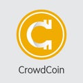 Crowdcoin Crypto Currency Coin. Vector Element of CRC. Royalty Free Stock Photo