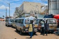 Crowded African Road with Local Ghana People in Kumasi city