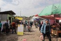 Crowded alley in Osh Bazaar Royalty Free Stock Photo