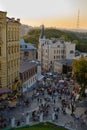 Crowded Andreevsky Descent Kiev, Ukraine Royalty Free Stock Photo