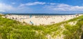 Crowded Baltic sea beach in Swinoujscie, Poland