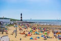 Crowded beach in Breskens during summer season, Breskens, Zeeland, The Netherlands, 20 July, 2020 Royalty Free Stock Photo