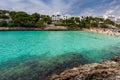 Crowded beach Cala Gran in Cala d`Or, Mallorca Royalty Free Stock Photo