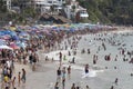 Crowded beach during holidays