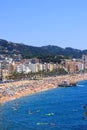 Crowded beach (Lloret de Mar, Costa Brava, Spain) Royalty Free Stock Photo