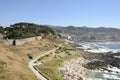 Crowded beach next to Monterreal Castle