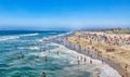 Southern California coastline swimmers Royalty Free Stock Photo