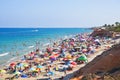 Crowded beach in Spain