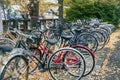 Crowded bicycle at Bicycle parking in Japan due to outbreak of the virus CoronavirusCovid-19 causes people to become more popula