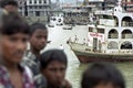 Crowded boat terminal Sadarghat, Dhaka, Bangladesh Royalty Free Stock Photo