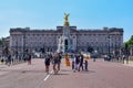 Crowded Buckingham Palace Facade in London on a Sunny Summer Day