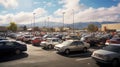 crowded busy parking lot