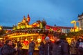 Crowded Christmas market Dresden square evening view Germany Royalty Free Stock Photo