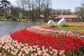 Crowded and colorfull overview keukenhof landscape Royalty Free Stock Photo