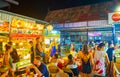 Crowded food court of Bangla market, Patong beach, Phuket, Thailand