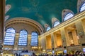 Crowded Grand Central Station Main Concourse with Celestial Ceiling. Historic Train Station Building in New York City